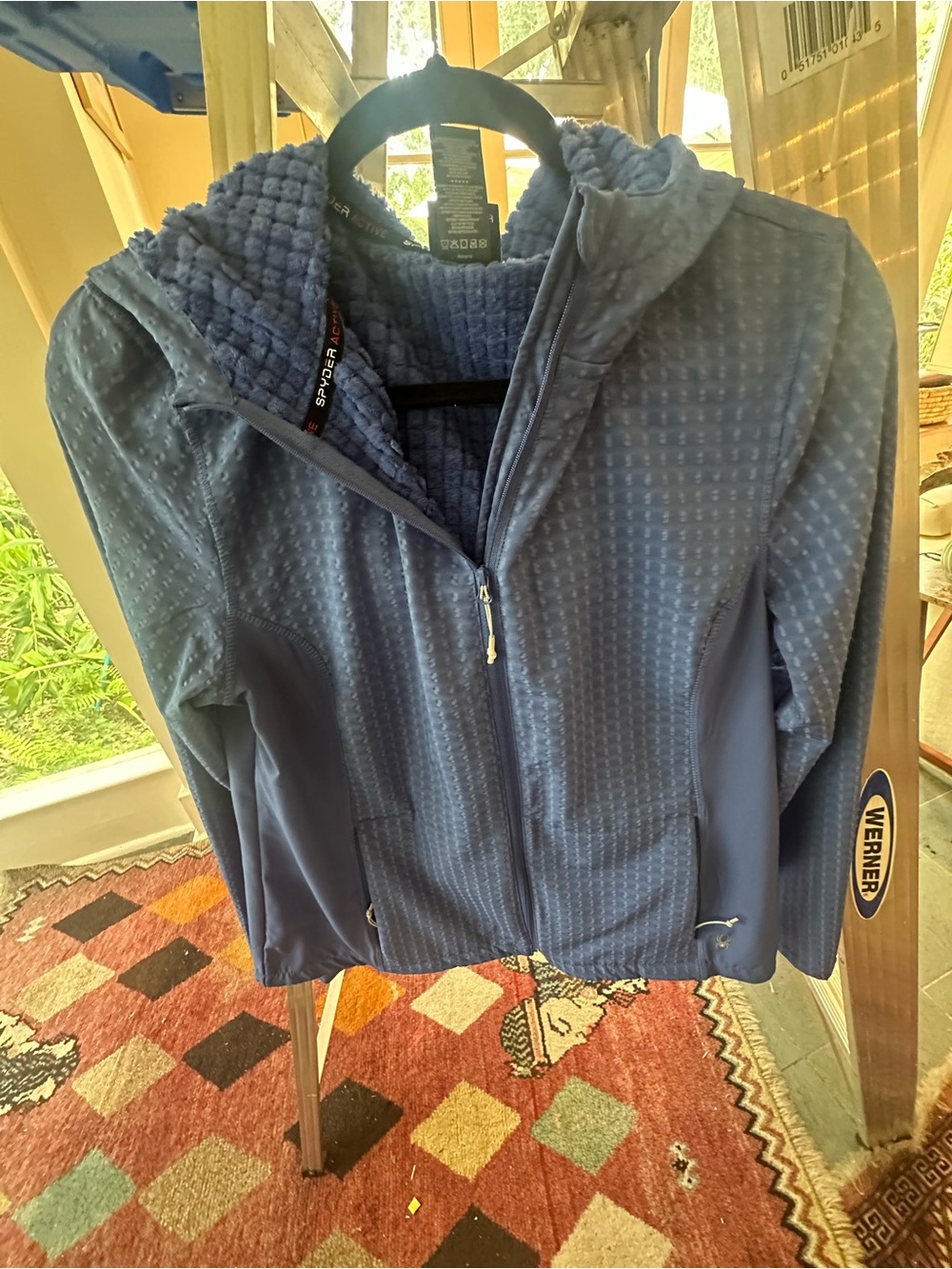 Spyder Women's Quilted Hooded Jacket - Blue